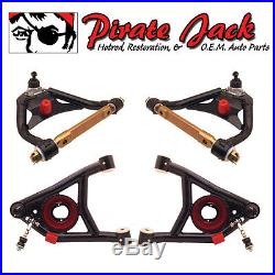 1964-72 GM A Body Front/Rear Power Disc Brake Kit Black Calipers & Control Arms