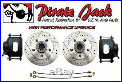 1964-72 GM A Body Front/Rear Power Disc Brake Kit Black Calipers & Control Arms