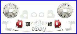 1982-92 Chevy S-10 Rear Disc Brake Conversion Kit Red Calipers & Drilled Rotors