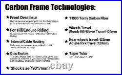 29er 2.4'' Full Suspension Carbon MTB Frame 19 PF30 DISC Bike framesets Matte