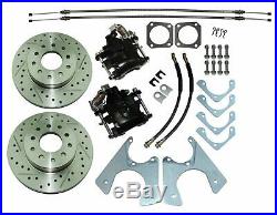 67-74 Staggered Rear End Axle Disc Brake Conversion Kit 10/12 Bolt Cross Drilled