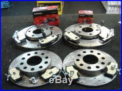 AUDI A4 2.0TDi S LINE B7 BRAKE DISC CROSS DRILLED GROOVED MINTEX PADS FRONT REAR