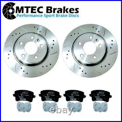 AUDI A4 B8 A5 8T REAR DRILLED GROOVED BRAKE DISCS & PADS 1.8-3.2 07-17 300mm