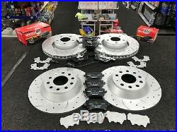 AUDI A6 2.0TDi C6 4F CROSS DRILLED GROOVED BRAKE DISCS BRAKE PADS FRONT REAR