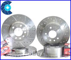 Astra G mk4 2.0 GSi Turbo Front Rear Drilled Grooved Brake Discs & Mintex Pads