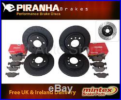 Astra VXR 2.0T 16v 05- Front Rear Brake Discs Black Dimpled Grooved Mintex Pads