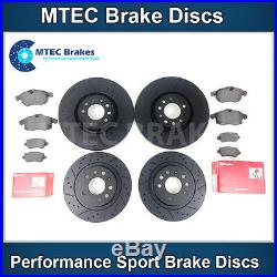 Astra Zafira VXR MTEC Dimpled Grooved Black Brake Discs Front Rear & Brembo Pads