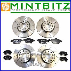 Audi A3 2.0TFSi 2.0TFSi Quattro 04-13 Grooved Front & Rear Brake Discs & Pads