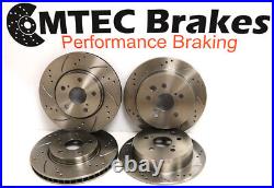 Audi A4 2.0T FSi 01/05-12/07 Front Rear Brake Discs and Pads Drilled Grooved