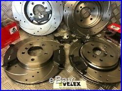 BMW 330CI 330D 330i E46 FRONT & REAR DRILLED & GROOVED DISCS BREMBO PADS 99-05