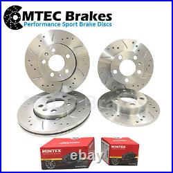 BMW E91 Touring 325i 05- Sport Front Rear Brake Discs & Pads Drilled Grooved