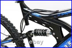Basis 1 Mountain Bike Full Dual Suspension MTB 26 Wheel Disc Brake 18 Spd Blue