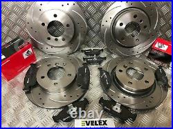 Bmw 3 Series E36 E46 Front & Rear Brake Discs Drilled & Grooved & Brembo Pads