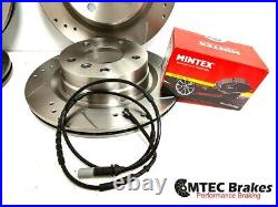 Bmw F30 F31 320 320d 2011- Front Rear Brake Discs Drilled Grooved Pads & Sensors