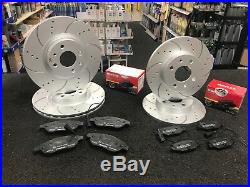Brake Disc Front Rear Drilled Grooved Mintex Pad Fiat 500 Abarth 1.4 312 595