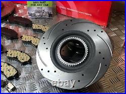 Brembo Drilled & Grooved Front & Rear Discs & Pads Transit Custom 2.2tdci 2012on