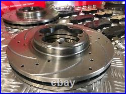 Brembo Drilled & Grooved Front & Rear Discs & Pads Transit Custom 2.2tdci 2012on