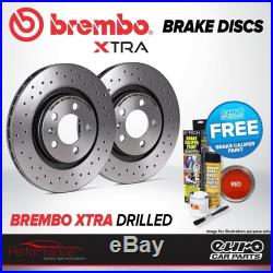 Brembo Xtra Front Vented High Carbon Drilled Brake Disc Pair Discs x2 09. A820.1X