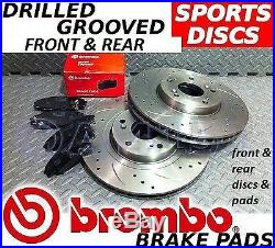 Civic TYPE R FN2 07-11 FRONT & REAR Drilled/Grooved Brake Discs & BREMBO Pads