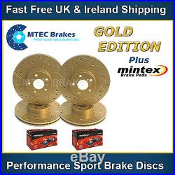 Civic Type R EP3 01-05 Front Rear Drilled Grooved MTEC Gold Brake Discs & Pads