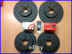Civic Type R EP3 Front Rear Grooved MTEC Black Brake Discs & Brembo Pads & Lube