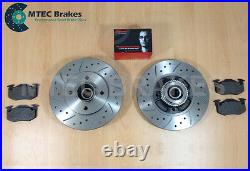 Clio 2.0 172 182 01-05 Drilled Grooved Front Rear Brake Discs & Brembo Pads ABS