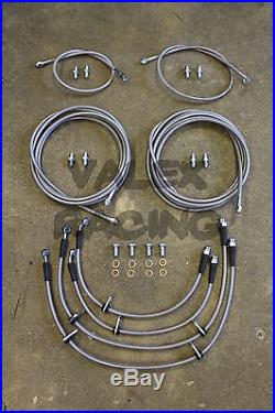 Complete Front & Rear Brake Line Replacement Kit 96-00 Honda Civic withrear disc