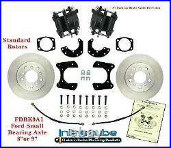 FORD 9 8 Rear Axle End Disc Brake Conversion Kit Small Bearing St ROTOR noPARK