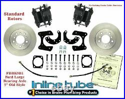 FORD 9 Rear Axle End Disc Brake Conversion Kit Large Bearing St ROTOR noPARK