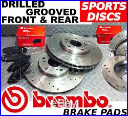 FORD FIESTA ST150 FRONT & REAR Drilled/Grooved Brake Discs & BREMBO Pads