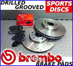 FORD FOCUS RS mk1 2002-2004 2.0 Drilled & Grooved Brake Discs & BREMBO Pads REAR