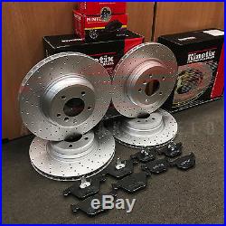 FOR BMW 335i 335D FRONT REAR CROSS DRILLED PERFORMANCE BRAKE DISCS MINTEX PADS