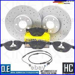 FOR BMW 5 SERIES 530d F07 F10 F11 M SPORT DRILLED FRONT BRAKE DISCS TEXTAR PADS