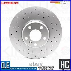 FOR BMW 5 SERIES 530d F07 F10 F11 M SPORT DRILLED FRONT BRAKE DISCS TEXTAR PADS