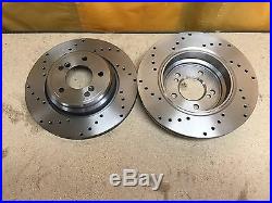 FOR BMW M3 3.2 E46 REAR CROSS DRILLED BRAKE DISCS 328mm 34211160233