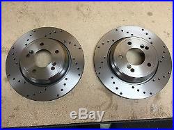 FOR BMW M3 3.2 E46 REAR CROSS DRILLED BRAKE DISCS 328mm 34211160233
