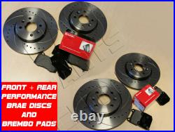 FOR MAZDA RX8 RX-8 FRONT and REAR DRILLED GROOVED BRAKE DISCS BREMBO BRAKE PADS