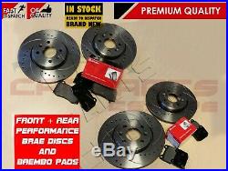 FOR NISSAN 350z 350 z G35 FRONT REAR DRILLED GROOVED BRAKE DISCS BREMBO PADS