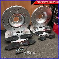 FOR VW GOLF MK7 GTi CLUBSPORT EDITION FRONT REAR DRILLED BRAKE DISCS BREMBO PADS