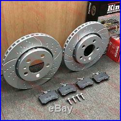 FOR VW GOLF R32 MK4 REAR DIMPLED GROOVED COATED BRAKE DISCS MINTEX PADS 256mm