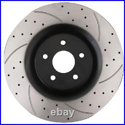 FRONT DRILLED GROOVED 350mm UPRATED BRAKE DISCS FOR FORD FOCUS MK3 RS 2.3 15-18