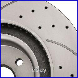 FRONT DRILLED GROOVED 350mm UPRATED BRAKE DISCS FOR FORD FOCUS MK3 RS 2.3 15-18