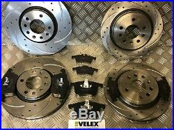 FRONT & REAR DRILLED & GROOVED DISCS PADS SAAB 93 VAUXHALL SIGNUM VECTRA C 314mm