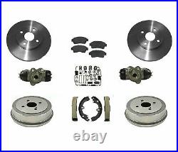 Fits 93-97 Corolla Prizm Brake Disc Rotors Pads Drums Shoes Cylinders Springs 9P
