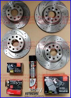 Fits Ford Focus 2.3 Rs (mk3) Front & Rear Drilled & Grooved Discs & Apec Pads