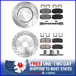 For Chevy Equinox Terrain Front+Rear Drill Slot Brake Rotors And Ceramic Pads