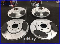 For Vauxhall Vivaro Trafic Brake Disc Pads Cross Drilled Grooved Front Rear