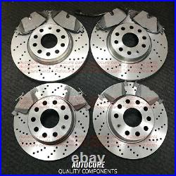 For Vw Golf Gtd 2.0 Tdi Mk7 2013 Front & Rear Drilled Brake Discs + Pads New