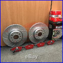 For Vw Golf Mk6 Gti Front Rear Dimpled Grooved Brake Discs Trw Performance Pads