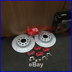For Vw Golf Mk6 Gti Front Rear Dimpled Grooved Brake Discs Trw Performance Pads